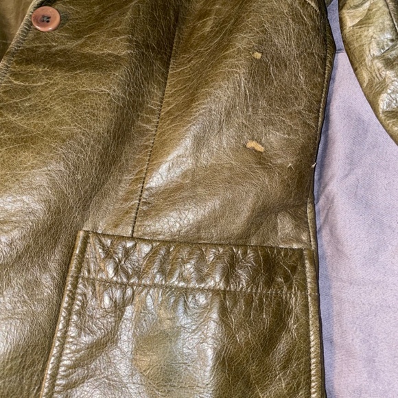Vintage (1990s) leather gap blazer olive green - Picture 4 of 4